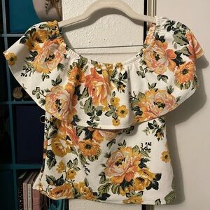 Floral off shoulder top size large